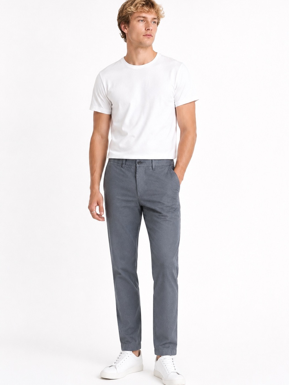 Tommy Hilfiger Blue Custom Fit Slim Straight Tapered Preppy Chinos Slacks Pants